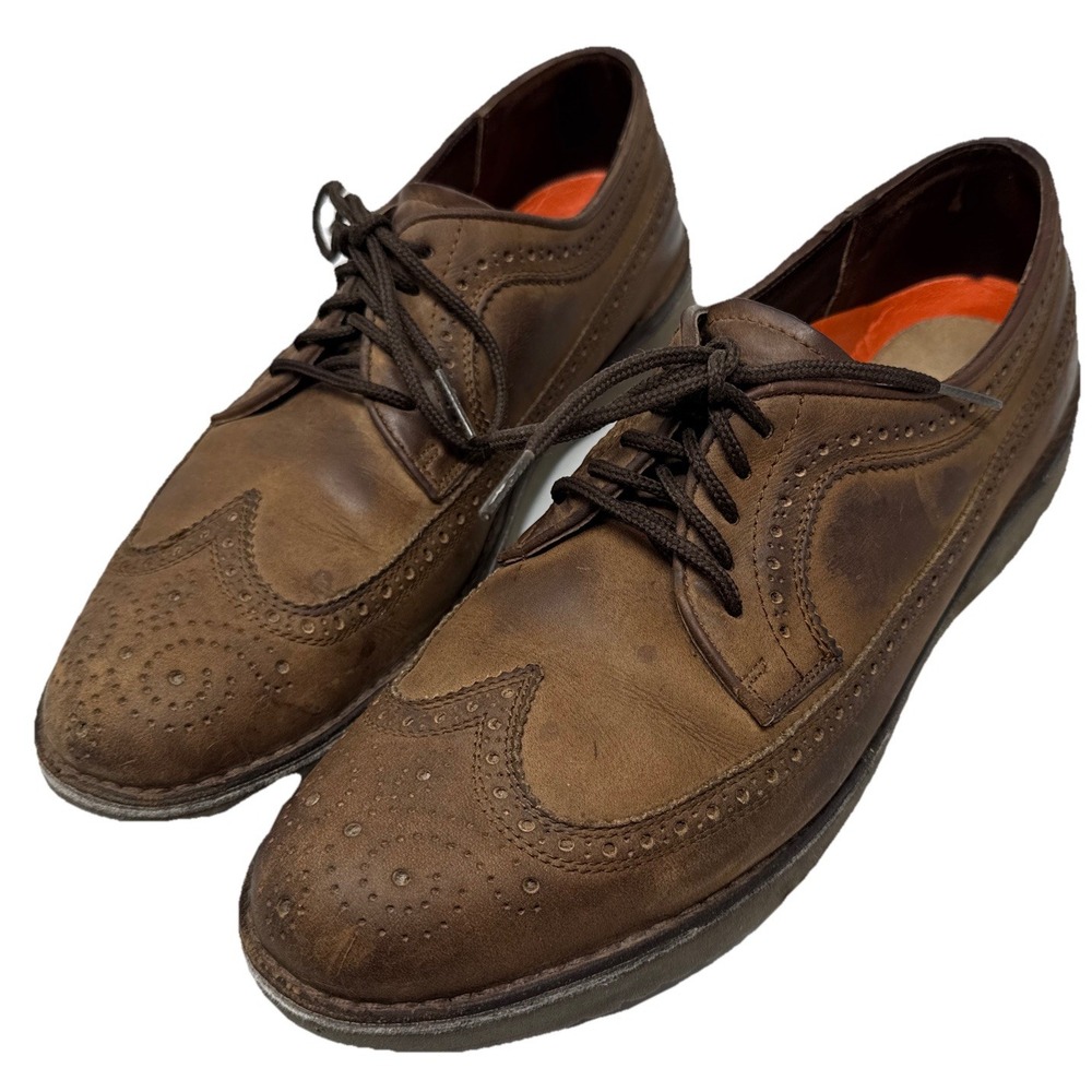 Rockport Men's Brown Leather Wingtip Oxford Dress Shoes Size 9.5M Vibram Morflex